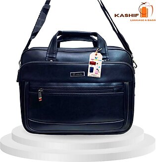 Kashif Luggage Men's Large Microfiber Leather 15.6” Briefcase Laptop Business Bag (cb1-black)