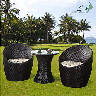 Shizi Balcony Chairs & Table Outdoor Rattan Coffee table/Cane/Wicker waterproof furniture - Restaurant/Garden patio Dinning all weather chair/sofa dinning set- Restaurant furniture