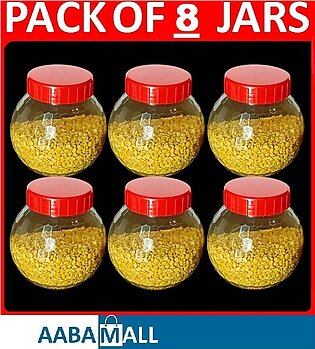 PACK OF 8 PCS - DIAMOND DESIGN - Wide Mouth Dry Fruit, Candy, Snacks Storage Jar 500 ML - FOOD GRADE Plastic - Sale Price