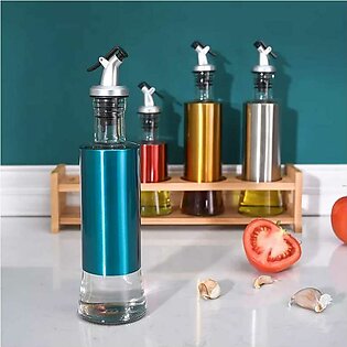 Cooking Seasoning Oil Bottle Glass Oil And Vinegar Dispenser Senior Stainless Steel Glass Oil Storage Bottle