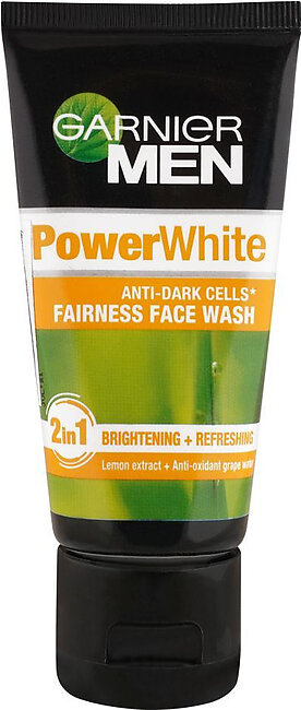 Garnier Men Power White Face Wash 50 Ml - For Brighter Skin