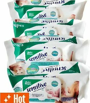 Baby Wipes Pack Of 2 Sensitive Cotton Baby Wipes (70 Wet Sheets Each)