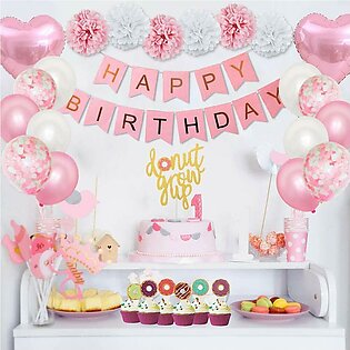 Black Gold Happy Birthday Card Banner, Star & Heart Shape Foil Balloon with Golden & Black Latex Balloon-Birthday Accessories-Beautiful Birthday Theme