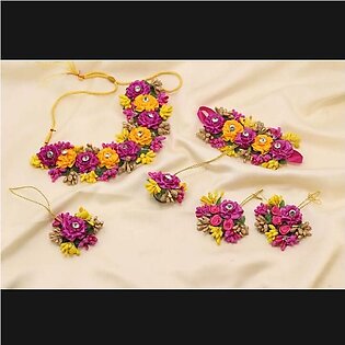 Stylish Flower Jewellery Set For Girls And Woman (mehndi Style)