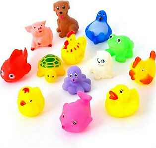 Soft Rubber Baby Bath Toys Set - Whistle Water Toy For Kids Boys and Girls
