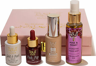 SL Basics No Makeup/Makeup Kit (pink undertone) - Gold & Pearl serum - BB Block Mahogany  - Rose and Honey toner -  Pink pop tint