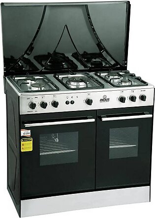Indus 5 Burner Gas Cooking Range With Baking Oven Ig-350 - Black