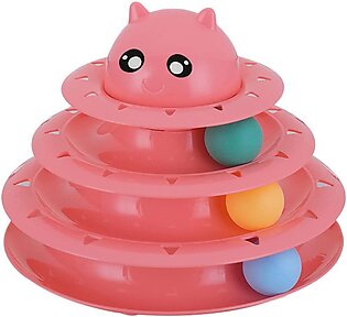 Cat Toy Tower Cat Tracks Toy , Ball 4 Layer Spinning Balls Cat Play Exercise In Multi Color