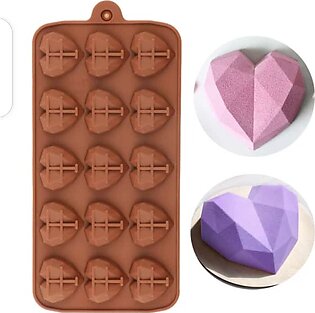 Mini Geometric Heart Chocolate / Candy Silicone Mould - 15 Cavity