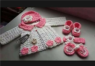 Woolen Baby Girl Frock Set / Baby Girls Dress / Crochet Dress