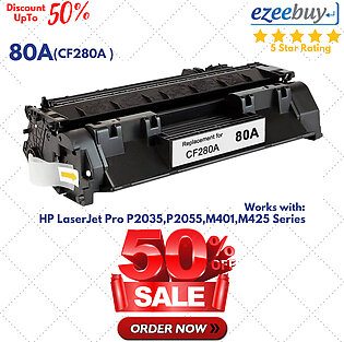 HP 80A CF280A Black LaserJet Toner Cartridge Works with: HP LaserJet Pro P2035 , P2055 , M401 , M425 Series