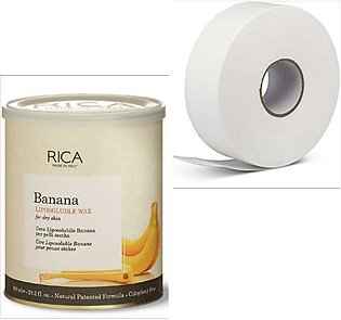 Rica Wax Banana 800 Ml & Wax Strips Roll 50 Meters Pack Of 2