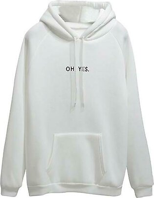Jack Beos Oh Yes White Fleece Hoodie For Women - 1152019