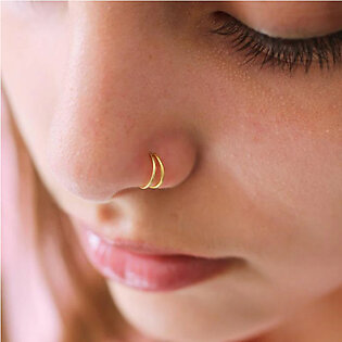 925 Sterling Silver Double Circle Nose Ring