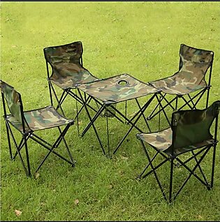 Folding Table And 4pc Chairs Set - Travelling - Camping - Hiking - Trekking