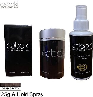 Caboki Hair Fiber 25g Dark Brown + Caboki Fiber Hold Spray 190ml