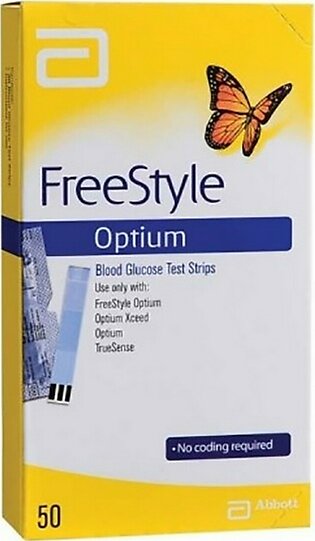 Freestyle Optium 50 Sugar Test Strips Blood Glucose