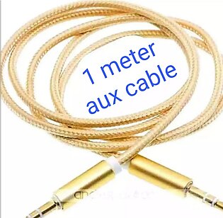 Aux Cable 1.0 Meter-golden/ Silver/purple/black Car Stereo Aux Cable Super Fine Quality