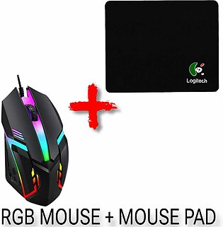 Rgb Mouse + Dragon Mouse Pad - Rgb Mouse + Logitech Mouse Pad (lowest Price)