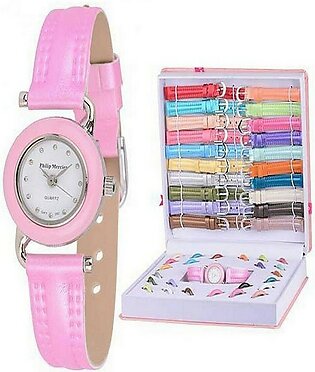 Interchangeable Watch Gift Set In Box For Girls - 21 Dail & Strap.