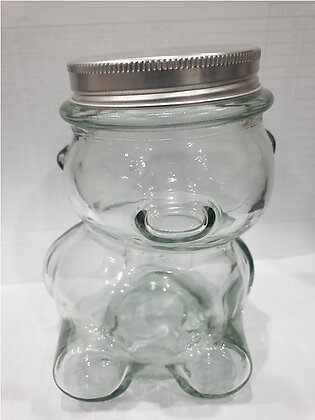 Teddy Bear Jar 300 ml, Honey Jar, Spice Jar, Glass Jar, candle jar