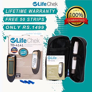 Life Chek Blood Glucose Glucometer Test Sugar Machine 50 strips included