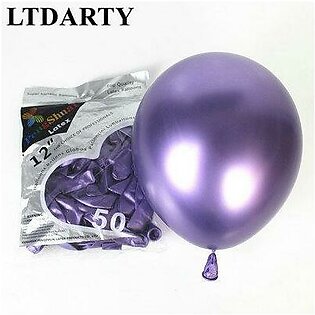 50pcs Metallic Balloon Wedding Happy Birthday Latex Metal Chrome Balloons Air Helium Balloons