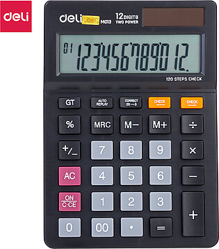 Deli - EM01320- Mini Desk Calculator Plastic-12 digits, 120 steps check