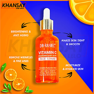 Dr Rashel Vitamin C Serum For Face Brightening & Anti-aging Dry Skin Oily Skin Glowing Face Acne Scars - Vitamin C Face Serum Before Makeup For Face Whitening With Hyaluronic Acid - 50ml