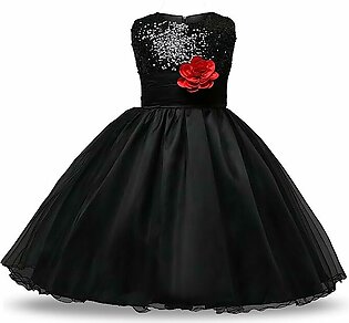 Fancy Net And Trendy Sequins Frock For Baby Girls