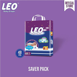 Leo Saver Pack Baby Diaper - Size 2, Small - 48 Pcs