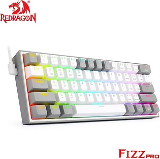 Redragon K616 FIZZ Pro RGB 60% Wireless and Wired Mechanical Gaming Keyboard 3 in 1 Bluetooth 2.4G and Wired Modes with Red Switches 61 Keys