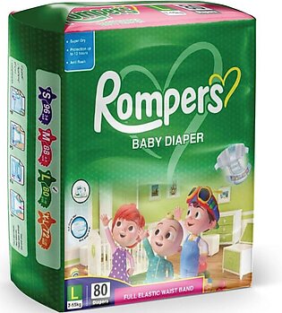 Baby Diapers Size 4 Large (7-15 Kg) 80 Pcs Mega Pack Rompers Baby Diapers Child Diapers