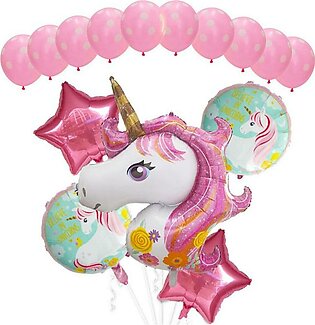 15 pcs set  Rainbow Unicorn foil Balloons unicorn party theme Helium balloon pink latex balloon Baby Shower kids Birthday Party toys