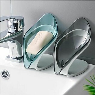Leaf Drainage Soap Holder Box Plastic Soap Dishes Self Draining Case Container With Drain And Suction Cup For Shower Bathroom 2pcs/set