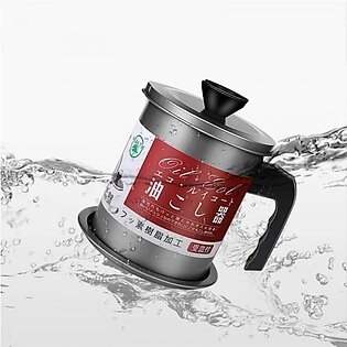 Liberty Mall Oil Filter Pot Oil Strainer Pot Stainless Steel Grease Strainer Oil Storage Pot Oil Container Stainless Steel Oiler Tank Container Grease Keeper With Filter Dust Lid Non Slip Handle For Frying Oil And Cooking Grease