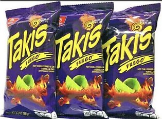 Takis Fuego Hot Chilli Pepper And Lime 36 G Pack Of 3