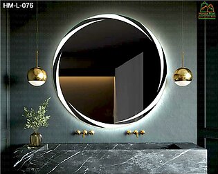 Orion Round Custom Led Mirror Large Vanity Mirror | Round Led Light Round Glass Wall Mount Mirror. L-076