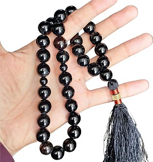 Black Aqeeq Stone Tasbeeh 14mm 33 Beads