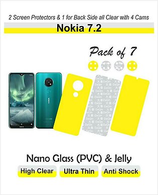 Nokia 7.2 - Pack Of 7 - Screen Protector - 2 For Front, 1 For Back & 4 Pieces Of Back Cam Lens Protectors