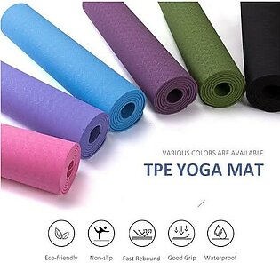 Tpe Yoga Mat - Premium Dry-grip Thick Non Slip Exercise & Fitness Mat For Hot Yoga, Pilates & Floor Workouts (4mm,6mm,8mm,12mm)