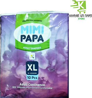 Mimi Papa Adult Diapers for Patients - XL Size - 10 pcs Pack - 48-62 waist