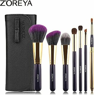 Zoreya Purple Professional Cosmetic Makeup Brushes 7pcs Set/kit Cosmetic Brush Beauty Makeup Brush Makeup Brushes Cosmetic Foundation With Bag, Beauty Tools