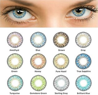 Pair of Contact Lens Multi Color Eye Lens Soft Eye Lenses With Solutions High Quality