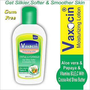 Vaxocin Aloe Vera And Papaya Moisturizing Lotion 50ml+100ml+200ml (TRIPLE S FORMULA Get Silkier,Softer,& Smoother Skin)