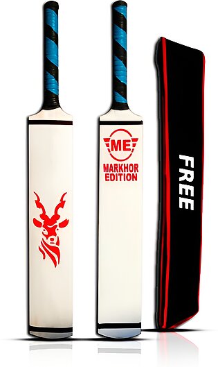 Markhore Cricket Bat For Under 19 Boys Rawlakot Wood (free Cover)