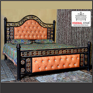 Crescent Full Poshish Bed, Iron Bed , Mughal Star Steel Furniture