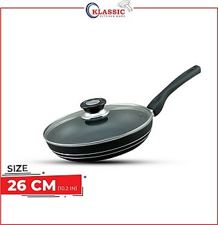 KLASSIC Round Frying Pan with Glass Lid 26Cm Non Stick