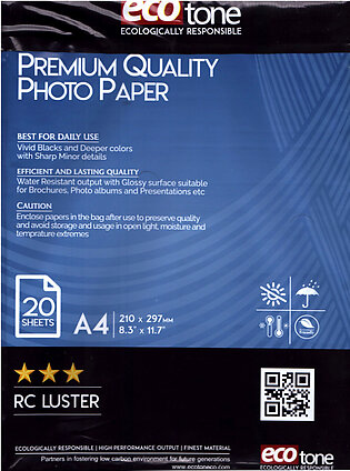 A4 Ecotone Luster Paper 20 sheets 260gm