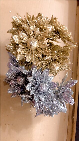 Artificial Flower Golden And Silver